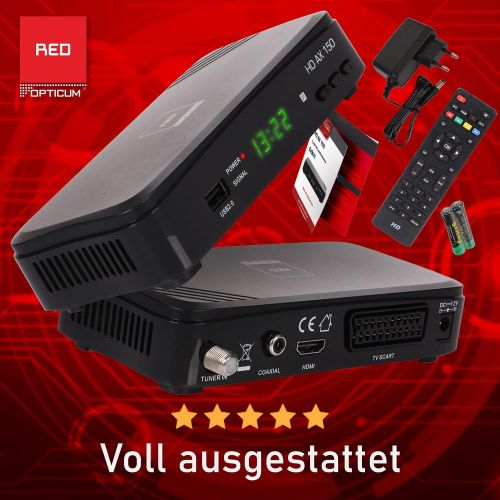  RED Opticum Opticum AX HD 150 HDTV Satellitenreceiver (PVR ready, Full HD 1080p, HDMI, USB, Scart, 12 Volt, ideal auch fuer Camping)