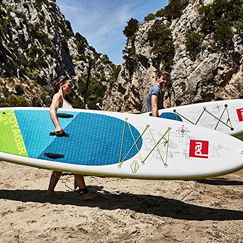  RED Paddle 2018 Red Paddle Co VOYAGER 132 Inflatable SUP Package with Roller Pack, Titan Pump, Phone Case, Fin, Gauge