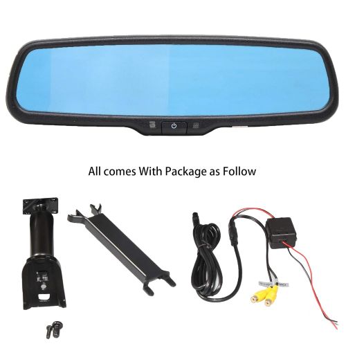  [아마존베스트]RedWolf REDWOLF 4.3 Interior Rear View Backup Mirror Monitor Anti-glare Replacement W/ Dual Channel Fit Ford F150 2004-2014, F250/350 04-2015, Toyota Tacoma 2011-2015, Corolla 2008-2014, R