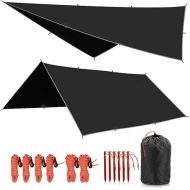 REDCAMP Hammock Rain Fly Camping Tarp Waterproof, 10x12ft Lightweight Backpacking Rain Tarp Shelter for Hiking Outdoor, Black