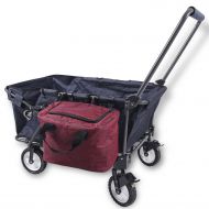 REDCAMP Collapsible Wagon Cart,Folding Utility Wagon All Terrain Outdoor Sports (Navy Blue+Bag)