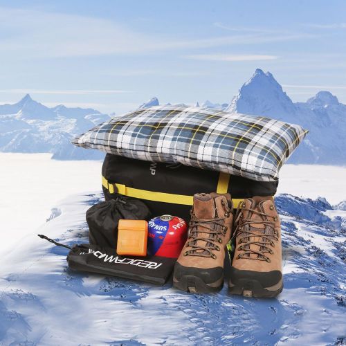  [아마존베스트]REDCAMP Small Camping Pillow Lightweight and Compressible, 1PC/2PCS Flannel Travel Pillow with Removable Pillow Cover