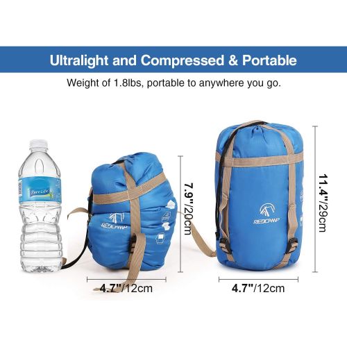  [아마존베스트]REDCAMP Ultra Lightweight Sleeping Bag for Backpacking, Comfort for Adults Warm Weather, with Compression Sack