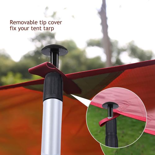  REDCAMP Aluminum Tarp Poles Heavy Duty and Adjustable, Set of 2, 35-90/75-86 Telescoping Lightweight Tent Poles for Tarp Canopy Awning Shelter