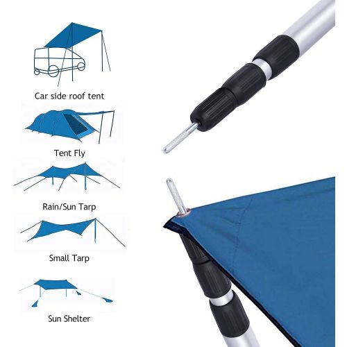  REDCAMP Aluminum Tarp Poles Heavy Duty and Adjustable, Set of 2, 35-90/75-86 Telescoping Lightweight Tent Poles for Tarp Canopy Awning Shelter