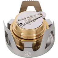 REDCAMP Mini Alcohol Stove for Backpacking, Lightweight Brass Spirit Burner with Aluminium Stand for Camping Hiking