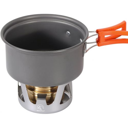  REDCAMP Mini Alcohol Stove for Backpacking, Lightweight Brass Spirit Burner with Aluminium Stand for Camping Hiking