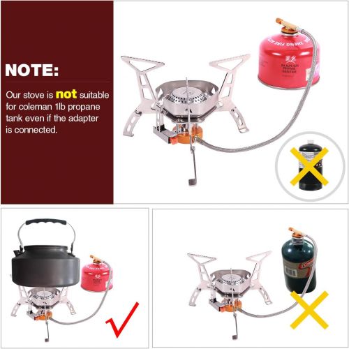  REDCAMP Windproof Portable Backpacking Stove with Piezo Ignition,4600W Strong Firepower Lightweight Outdoor Camping Stove Propane Butane