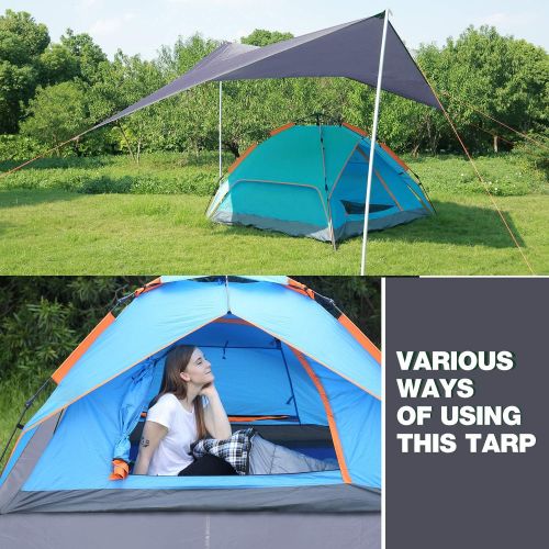  REDCAMP Waterproof Camping Tarp, 4 in 1 Multifunctional Tent Footprint for Camping, Hiking, Backpacking, Lightweight and Compact