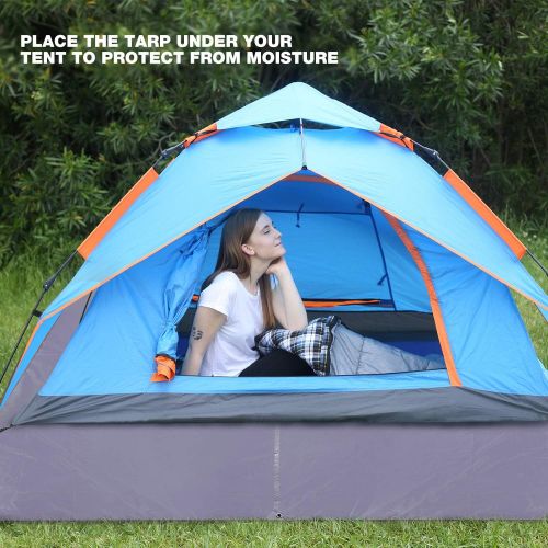  REDCAMP Waterproof Camping Tarp, 4 in 1 Multifunctional Tent Footprint for Camping, Hiking, Backpacking, Lightweight and Compact