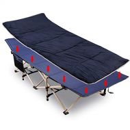 REDCAMP Folding Camping Cots for Adults with Mattress Pad, Soft and Comfortable for Outdoor Indoor Office Sleeping, Portable Heavy Duty Cots 500 Pounds, Blue Grey 75x28 inches