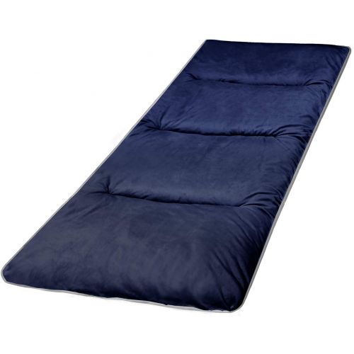  REDCAMP Cot Pads for Camping, Soft Comfortable Cotton Sleeping Cot Mattress Pad 75x29, Grey and Navy Blue