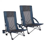 REDCAMP Folding Beach Chair for Adults Heavy Duty, Lightweight Portable Low Profile Concert Chairs with High Back Support, Comfortable for Outdoor Camping Backpacking Sports Events