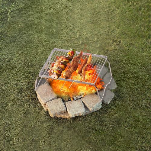  REDCAMP Folding Campfire Grill 304 Stainless Steel Grate, Heavy Duty Portable Camping Grill with Carrying Bag