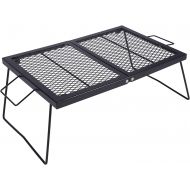 REDCAMP Folding Campfire Grill Heavy Duty Steel Grate, Portable Over Fire Camp Grill for Outdoor Open Flame Cooking Large