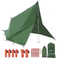 REDCAMP Waterproof Hammock Rain Fly Camping Tarp Lightweight, 10x12ft Multifunctional Backpacking Rain Tarp Shelter for Hiking Outdoor, Army Green