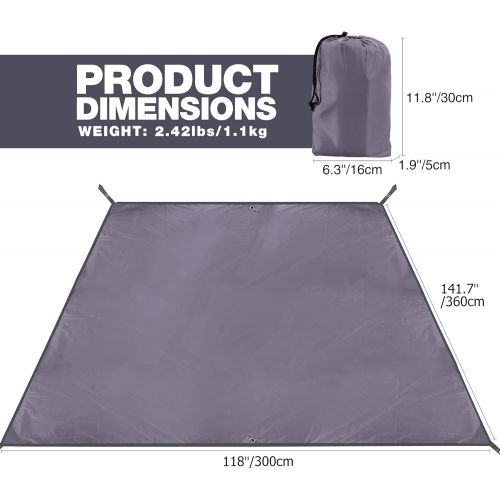  REDCAMP Waterproof Camping Tarp, 4 in 1 Multifunctional Tent Footprint for Camping, Hiking, Backpacking, Lightweight and Compact