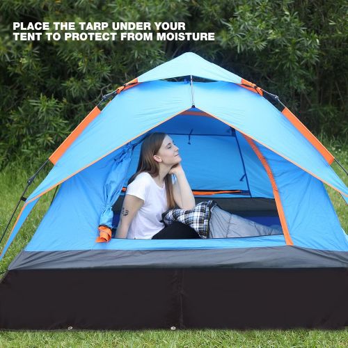  REDCAMP Ultralight Tent Footprint, 55-116x87-118 PU 2000 Waterproof Camping Tent Tarp with Drawstring Carrying Bag for Ground Camping Hiking