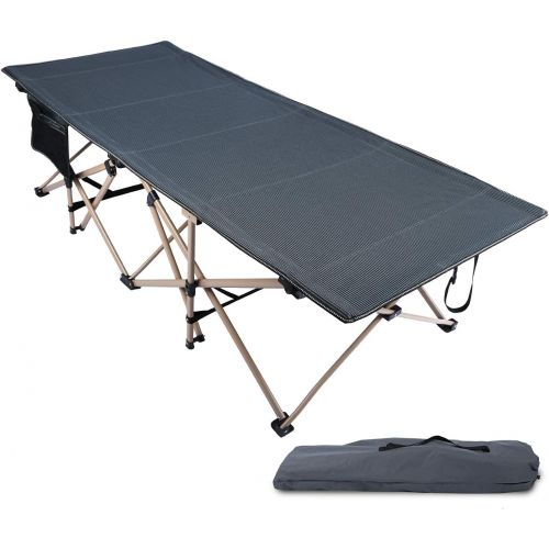  REDCAMP Oversized Folding Camping Cots for Adults 500lbs, Double Layer Oxford Strong Heavy Duty Extra Wide & Large Sleeping Cots，Dark Grey 2-Pack