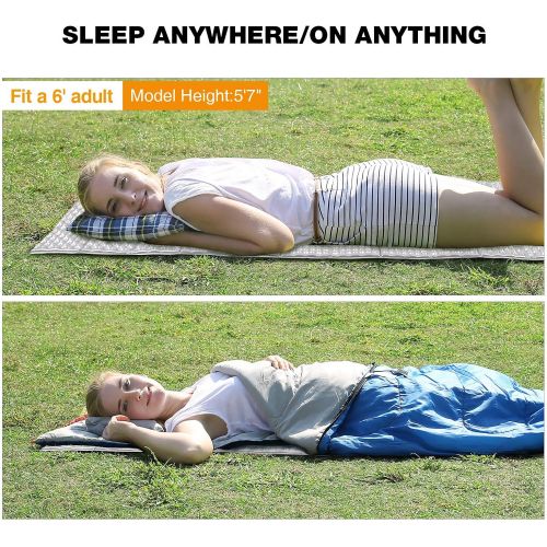  REDCAMP Closed Cell Foam Camping Sleeping Pad, 22 Wide Lightweight Folding Camping Pad for Hiking Backpacking, 72x22x0.75, Blue/Grey