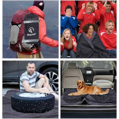  REDCAMP Large Camping Blanket with Sherpa Lining, Cold Weather Warm Outdoor Blanket Windproof for Camping Stadium, Machine Washable 59x 79