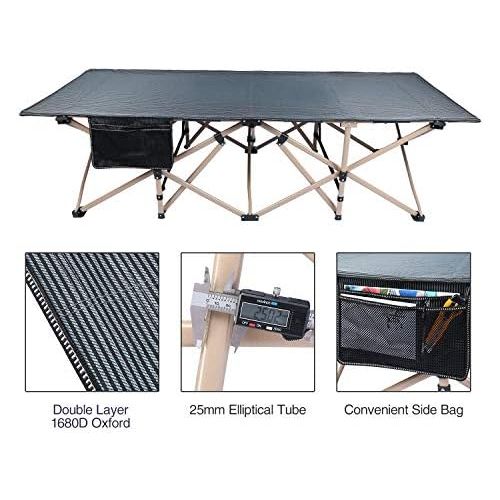  REDCAMP Oversized Folding Camping Cot for Adults 500lbs, Large Heavy Duty Extra Wide Sleeping Cots Portable for Camp Office Use, Gray 79x33.5