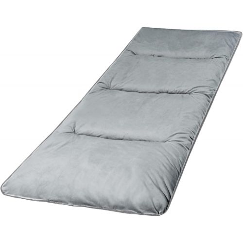  REDCAMP Cot Pads for Camping, Soft Comfortable Cotton Sleeping Cot Mattress Pad 75x29, Grey and Navy Blue