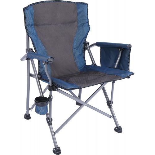  REDCAMP Oversized Folding Camping Chairs for Adults Heavy Duty 500lb, Sturdy Steel Frame Portable Outdoor Sport Chairs with High Back and Hard Arms,New Blue