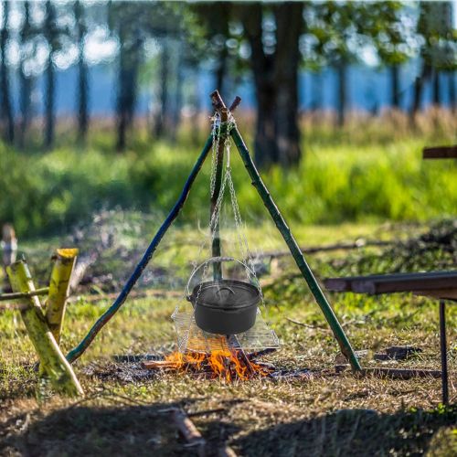  REDCAMP Folding Camping Grill with Grill Grate, Campfire Tripod Accessories for Cooking