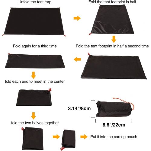  REDCAMP Ultralight Tent Footprint, 55-116x87-118 PU 2000 Waterproof Camping Tent Tarp with Drawstring Carrying Bag for Ground Camping Hiking