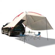 REDCAMP Waterproof Car Awning Sun Shelter, Portable Auto Canopy Camper Trailer Sun Shade for Camping, Outdoor, SUV, Beach Army Green/Grey