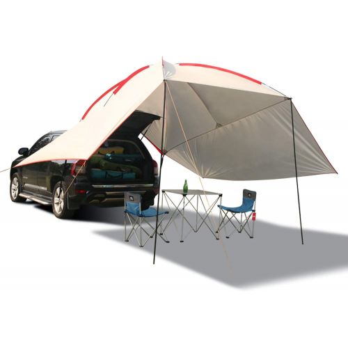  REDCAMP Waterproof Car Awning Sun Shelter, Portable Auto Canopy Camper Trailer Sun Shade for Camping, Outdoor, SUV, Beach Army Green/Grey