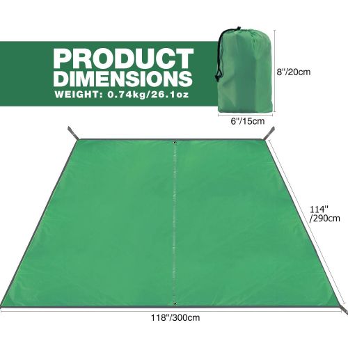  REDCAMP Waterproof Camping Tarp Lightweight to Cover Sun or Rain, Large Compact Tent Tarp Footprint for Ground or Under Tent