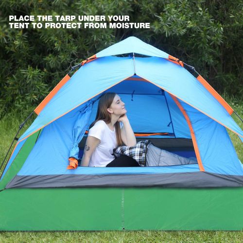  REDCAMP Waterproof Camping Tarp Lightweight to Cover Sun or Rain, Large Compact Tent Tarp Footprint for Ground or Under Tent