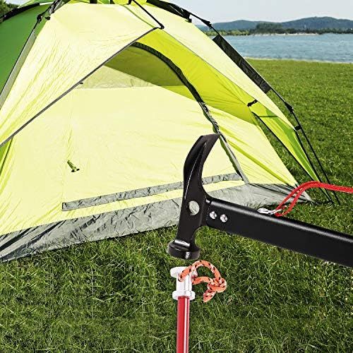  REDCAMP Aluminum Camping Hammer with Hook, 12 Portable Lightweight Multi-Functional Tent Stake Hammer for Outdoor,Black/Red/Orange/Blue