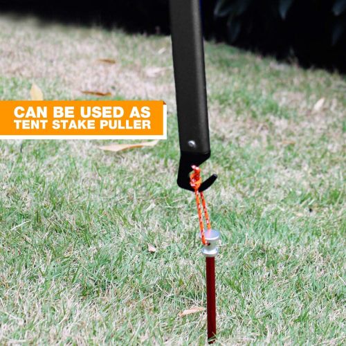  REDCAMP Aluminum Camping Hammer with Hook, 12 Portable Lightweight Multi-Functional Tent Stake Hammer for Outdoor,Black/Red/Orange/Blue