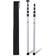 REDCAMP Aluminum Tarp Poles Heavy Duty and Adjustable, Set of 2, 35-90/75-86 Telescoping Lightweight Tent Poles for Tarp, Silver New/Silver New-4 Section