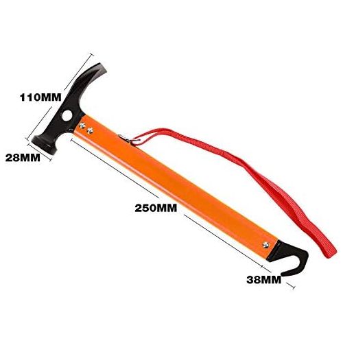 REDCAMP Aluminum Camping Hammer with Hook, 12 Portable Lightweight Multi-Functional Tent Stake Hammer for Outdoor,Black/Red/Orange/Blue