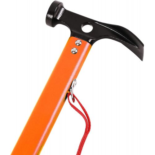  REDCAMP Aluminum Camping Hammer with Hook, 12 Portable Lightweight Multi-Functional Tent Stake Hammer for Outdoor,Black/Red/Orange/Blue