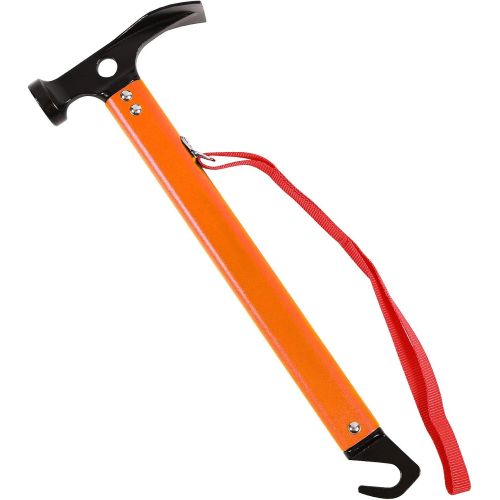  REDCAMP Aluminum Camping Hammer with Hook, 12 Portable Lightweight Multi-Functional Tent Stake Hammer for Outdoor,Black/Red/Orange/Blue