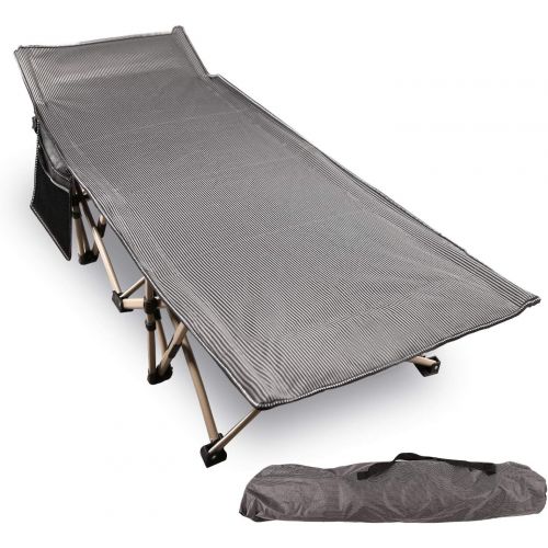  REDCAMP Folding Camping Cots for Adults 500lbs, Double Layer Oxford Strong Heavy Duty Wide Sleeping Cots for Camp Office Use, Portable with Carry Bag