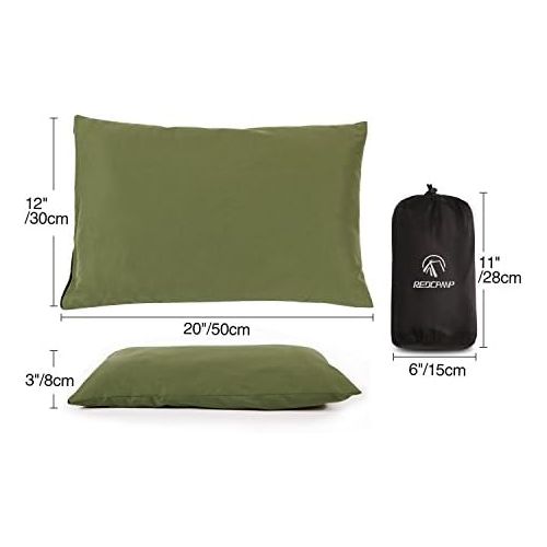  REDCAMP Small Camping Pillows for Sleeping, Cotton Ultralight Compressible Camp Pillow for Backpacking Hiking Outdoor Traveling