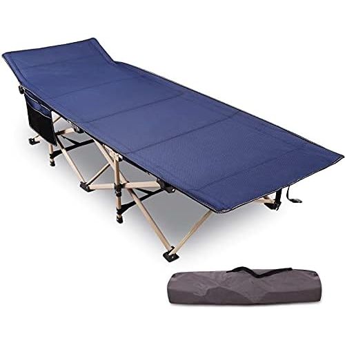  REDCAMP Folding Camping Cots for Adults Heavy Duty, 28 - 33 Extra Wide Sturdy Portable Sleeping Cot for Camp Office Use, Blue Gray Green