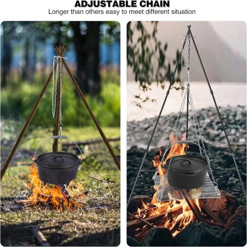  REDCAMP Folding Camping Grill with Grill Grate, Campfire Tripod Accessories for Cooking