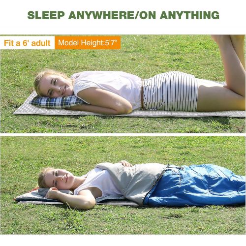  REDCAMP Closed Cell Foam Camping Sleeping Pad, 22 Wide Lightweight Folding Camping Pad for Hiking Backpacking, 72x22x0.75, Blue/Grey