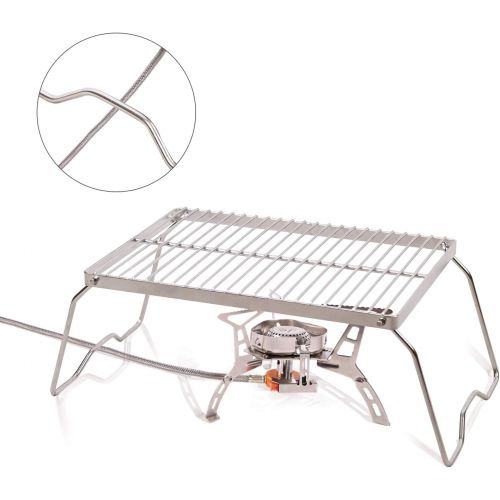  REDCAMP Folding Campfire Grill 304 Stainless Steel Grate, Heavy Duty Portable Camping Grill with Carrying Bag