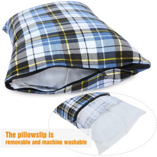  REDCAMP Outdoor Camping Pillow Lightweight, Flannel Travel Pillow Cases, Removable Pillow Cover