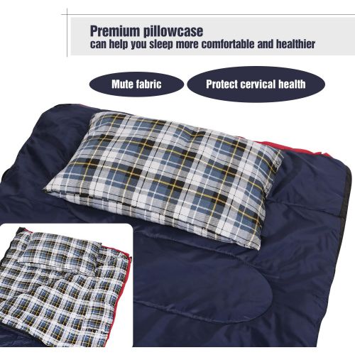  REDCAMP Outdoor Camping Pillow Lightweight, Flannel Travel Pillow Cases, Removable Pillow Cover
