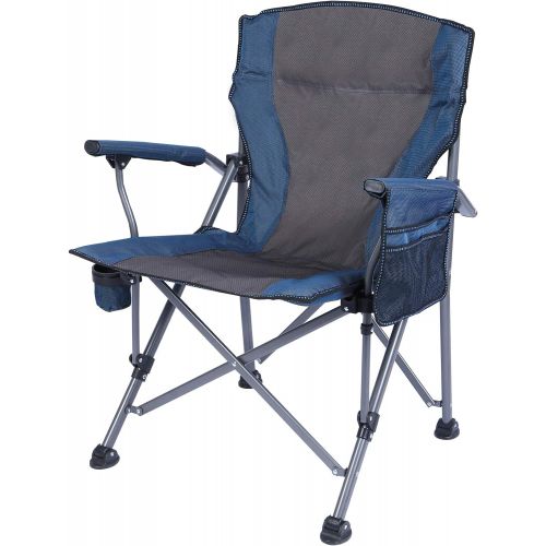  REDCAMP Oversized Folding Camping Chair for Adults Heavy Duty 250/330/500lb, Sturdy Steel Frame Outdoor Camp Chairs Portable Lawn Chair with High Back and Cup Holder, Blue/Camoufla