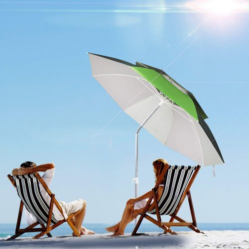  REDCAMP Portable Vented Beach Umbrella with Sand Anchor, 6.5 ft Large Sturdy Outdoor Sport Umbrella with Aluminium Pole, 360°Arbitrary Rotating
